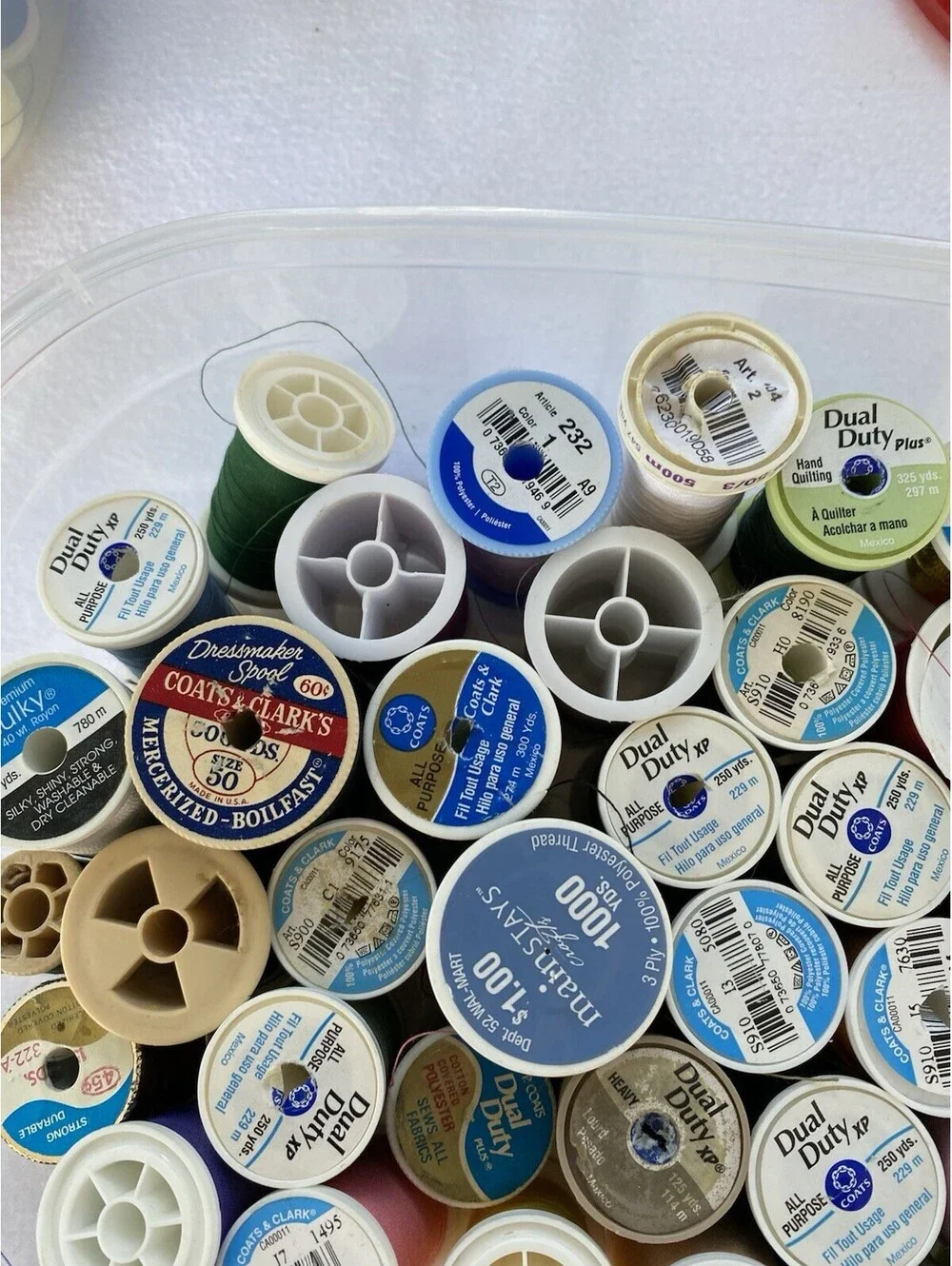 Mix Of Sewing Thread Heavy Duty And All Purpose Lot of 42 Assorted Color Spools